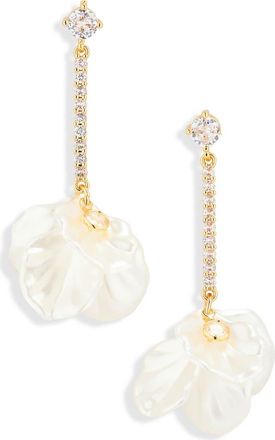 Natasha Crystals & Faux Pearl Petal Drop Earrings in Ivory Petal at Nordstrom Rack