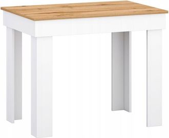 OEM Mesa De Comedor De Cocina Peque&ntilde;a 90x60 Tapa De Roble Blanco