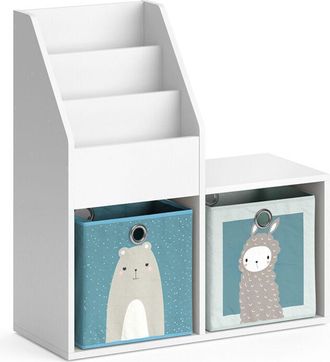 Vicco Estanter&iacute;a Infantil Luigi, Blanco, 72 X 79 Cm Mini, Con 2 Cajas Plegables Opt.6 Vicco