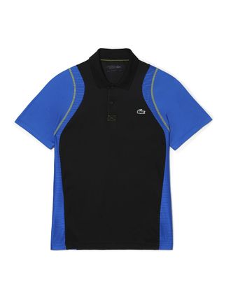 Lacoste Mens Dh5180 Polo Shirts, Black/Kingdom-Lima, M