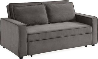 Sweeek Sweeek - 3-seater corduroy sofa bed, Chill, Grey, 172.5x91.5x88.5 cm