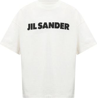 Jil Sander Tops, Heren, Wit, 2Xl, Katoen, T-shirt met logo