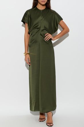 Toteme Satin Dress, Womens, Green