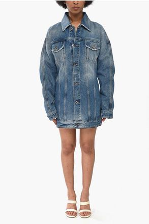 Off-white Denim Mini Dress ROUND with Back Zip size 42