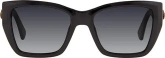 Kurt Geiger 54mm Rectangular Sunglasses in Black/grey Pz at Nordstrom