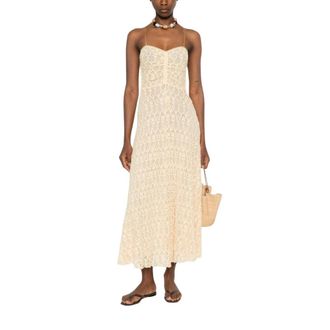 Forte_Forte Midi Dresses, female, Beige, Size: M Honey Lace Midi Dress