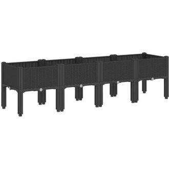vidaXL Jardinera con patas PP negro 160x40x42 cm vidaXL
