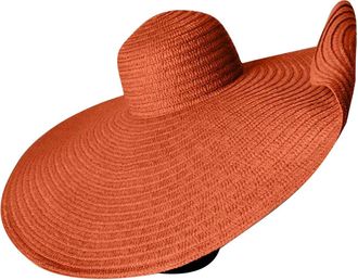 Generic Oversized Straw Beach Hat for Women Extra Large Wide Brims 70cm/27.56in Roll Up Floppy Visor Hats Handmade Sun Hat Summer Foldable Beach Cap (UK, Alph