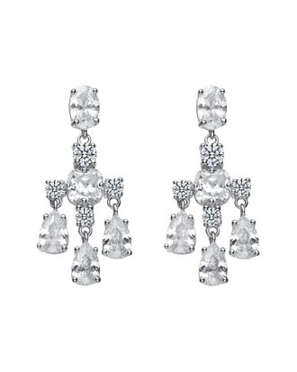 Genevive Silver Cz Earrings