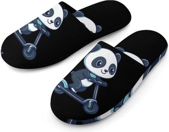 Generic Panda Riding Electric Scooter Mens House Slippers Slip Indoor Slipper On Shoes Warm Outdoor