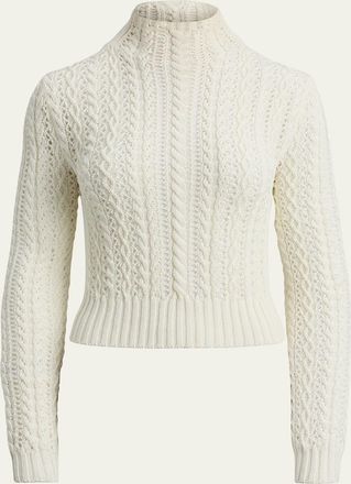 Ralph Lauren Collection Cotton-Silk Funnel-Neck Sweater