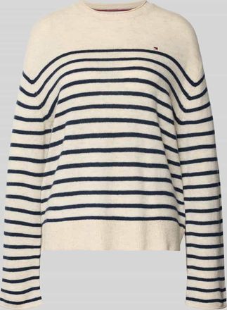 Tommy Hilfiger Regular Fit Strickpullover aus reiner Wolle in Sand, Größe XXXL