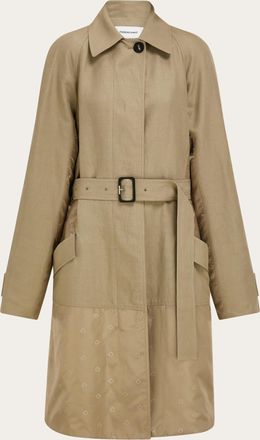 Ferragamo Women Duster coat with satin inserts Brown