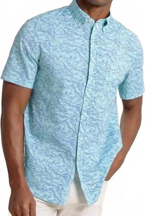 Southern Tide Shark Bait Brrr Intercoastal Short Sleeve Sport Shirt In Mint
