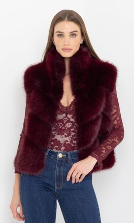 Generation Love Rosario Faux Fur Vest in Red at Nordstrom, Size Medium