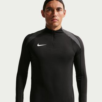 Nike Mens Strike Dri-FIT Soccer 1/2-Zip Drill Top in Black | FN2403-010