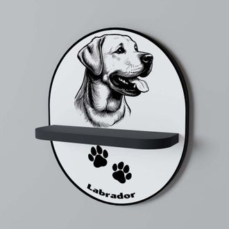 OEM Estante Ovalado Negro Para Perro Labrador
