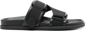Moncler Zwarte Leren Sandalen voor Vrouwen - Dames - Sandalen - Zwart - 40 EU - Leer - Schoenen