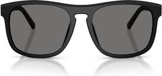 Ferrari 57mm Polarized Square Sunglasses in Black Matte /Polar Dark Grey at Nordstrom