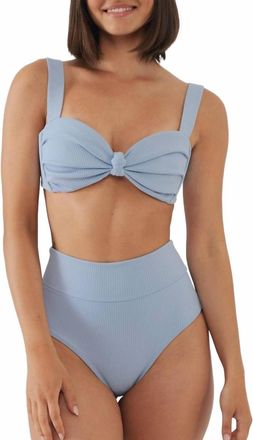 Montce Swim Womens Added Coverage High Rise Bikini Bottom In Peri Rib