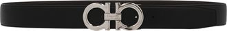 Ferragamo Reversible Smooth Leather Belt with Polished Silver-tone Gancini Buckle