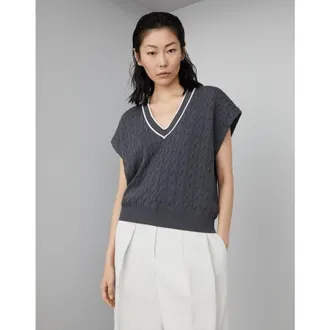 Brunello Cucinelli Dark Grey Cotton Sweater, Size X-Small