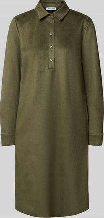 More & More More & More Knielanges Kleid in Leder-Optik in Oliv, Größe 34