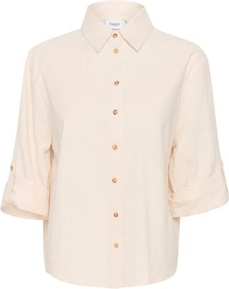 Saint Tropez Zalinda SZ Shirt - Dames - Overhemden - Beige - M - Overhemden
