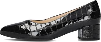 Gabor Schoenen, Dames, Zwart, 42 1/2 EU, Wol, Krokodillenprint Blokhak Pumps