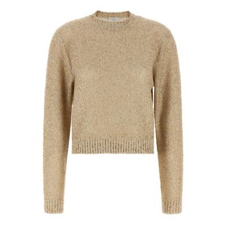 Brunello Cucinelli Crew-neck Knitted Jumper - female - Brunello Cucinelli - Round-neck Knitwear - Yellow - XS - Knitwear