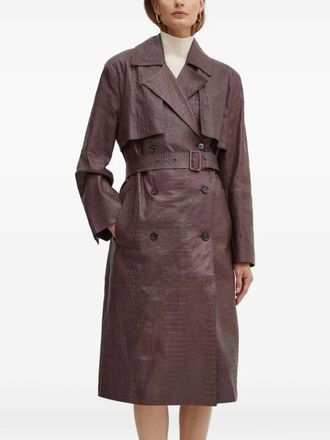 BOSS belted double-breasted coat - Marrone