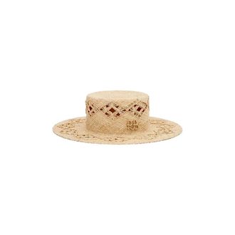 Ruslan Baginskiy Boater-hoed - Dames - Accessoires - Beige - Maat: L