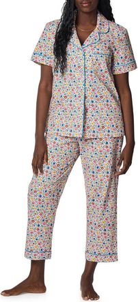 Bedhead Pajamas Print Organic Cotton Poplin Crop Pajamas in Whimsy Ditsy at Nordstrom, Size X-Large