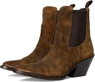 Ariat Shiloh Bootie Cowboy Womens Boots Dark Ginger Suede : 9.5 B - Medium, Leather