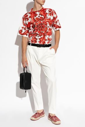 Dolce & Gabbana T-shirt With Majolica Print, Mens, Red