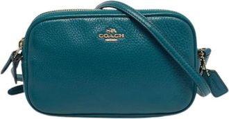 Coach Pre-owned Cross Body Bags, female, Green, Size: ONE SIZE Pre-owned Leather Cross Body Bag