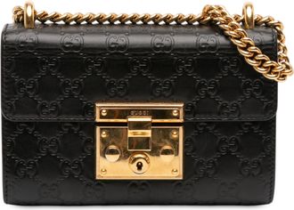 Gucci Tweedekans Kleine Guccissima Padlock Schoudertas