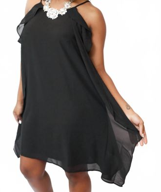 HYFVE Sheer Sleeveless Swing Mini Dress In Black