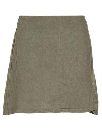 8 by YOOX LINEN FRONT SLIT MINI SKIRT