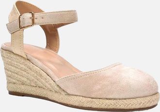XY London Womens XY London Womens/Ladies Joey Ankle Strap Wedge Espadrilles - Cream - Size: 8