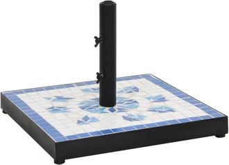 vidaXL Base De Sombrilla Cuadrada Azul Y Blanco 12 Kg Vidaxl