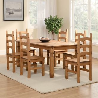 Seconique Corona 6 Dining Set in Natural