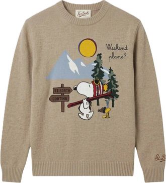 MC2 Saint Barth Beige Snoopy Graphic Knit Sweater