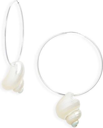 CHILD OF WILD Sea Spiral Shell Hoops in Silver at Nordstrom