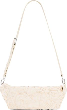 Desigual Raffia & Canvas Shoulder Bag in White at Nordstrom