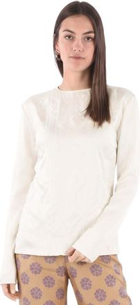 Maison Margiela White Textured Crew Neck Top