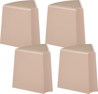 Beliani Conjunto De 4 Taburetes De Jard&iacute;n Exterior Asientos Para Patio Material Sint&eacute;tico Abs Apilables Beige Evros