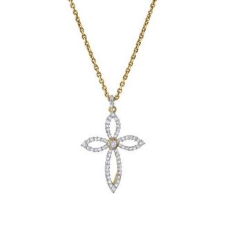 LuvMyJewelry Heavens Whisper 10K Gold Diamond Cross Pendant - 0.25 CT in 10K Yellow Gold at Nordstrom