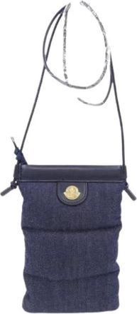 Moncler Pre-owned Cross Body Bags, female, Blue, Size: ONE SIZE Pre-owned Puffy Bag