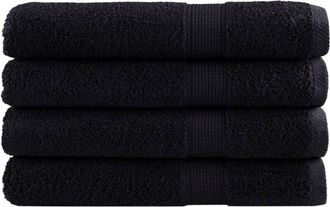 vidaXL Asciugamani solund 4 pz Neri 100x200 cm 600 g/m&sup2; - Vidaxl